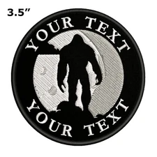 Bigfoot Patch Custom YOUR NAME Personalized TEXT Embroidered Hook Loop Applique