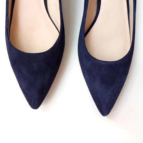 NEW Cole Haan Vesta 45mm Marine Blue 8.5 Suede Kitten Heel Shoes Pumps - Picture 7 of 15