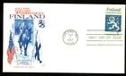 FINLAND LION 50TH ANNIV OF INDEPENDENCE MANNERHEIM 1967 FLEETWOOD CACHET FDC UNA