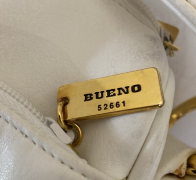 A Bueno 52661 White Handbag - Gold Accents - Adjustable Strap - 3