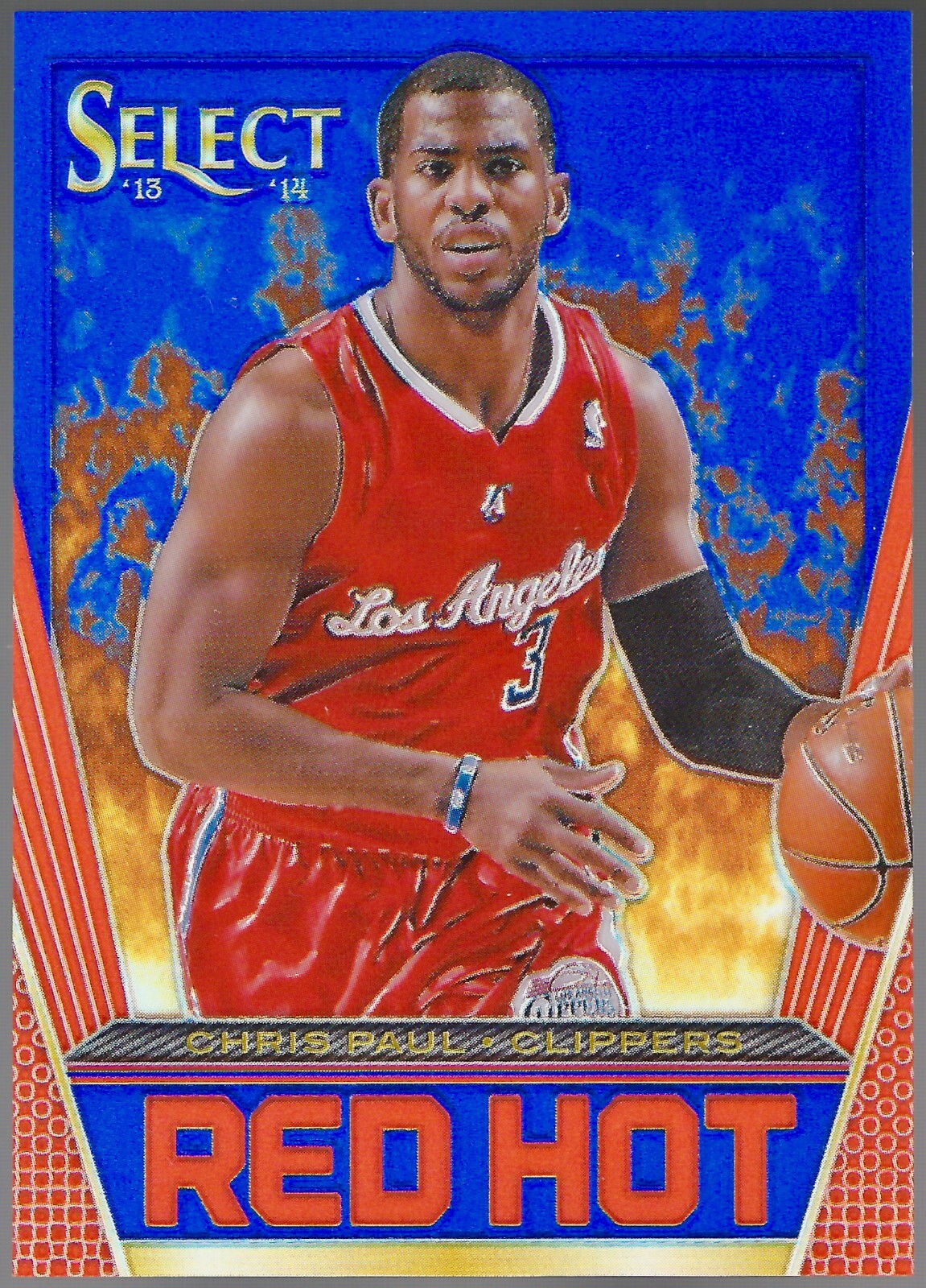 2013-14 Panini Select Red Hot Blue Prizms Chris Paul Parallel Insert #'d 35/49