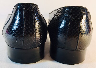Ennesi Black Reptile Snakeskin Mens Slip On Loafers Size 9 Snakeskin Python Snakeskin Men main image 4