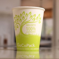 GoCoPack 100% Compostable Eco Friendly High Quality Paper Coffee Cups 8oz-12oz