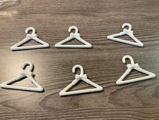 Lot of 6 Barbie white Hangers Hanger Lot  6
