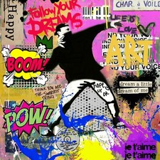 Omaggio Banksy Follow u dreams Art Love 60x60 5 cm galleria telaio a cuneo/pop art