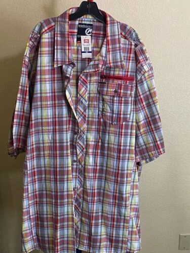 Camisas informales con botones para hombre Ecko rojas de manga corta