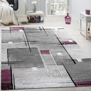 Détails Sur Contemporain Tapis Violet Et Gris à Motifs Géométriques Tapis Salle à Manger Zone Tapis Afficher Le Titre Dorigine