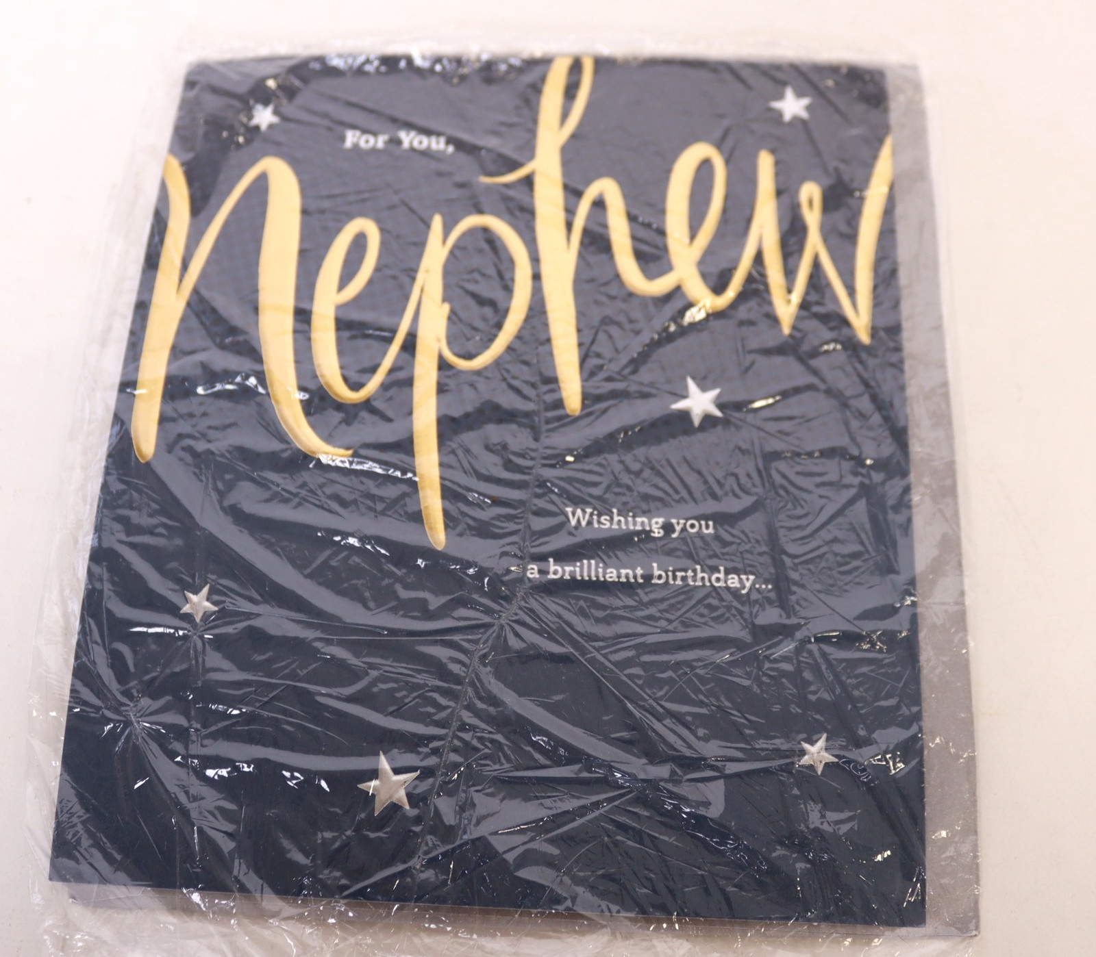 UK Greetings Birthday Card for Nephew - Gold & Silver Foil Design, blue, 159m