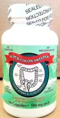100% Natural SUPER COLON SWEEPER Cleanser Dietary Supplement 90 Caps