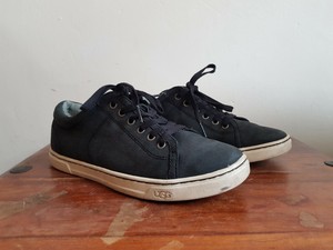 ugg black leather trainers