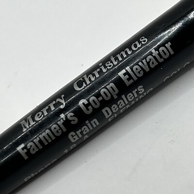 VTG 1950s Ballpoint Pen MERRY CHRISTMAS FARMERS CO-OP ELEVATOR Fleming, CO