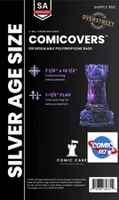 100  COMICARE SILVER AGE RESEALABLE COMIC BAGS & 100 ACID FREE SILVER AGE BOARDS