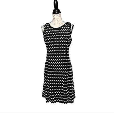 Karl Lagerfeld Paris Chevron Crochet Knit Fit-Flare Dress Size 6