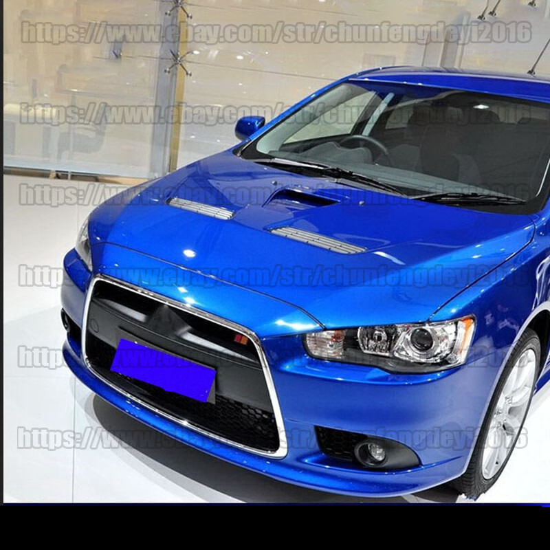 オーバーランド・キャバルリー・ブルー・リミテッド　ブルークロームチェイスカー For 2008-2015 Mitsubishi Lancer FRONT BUMPER RADIATOR GRILL