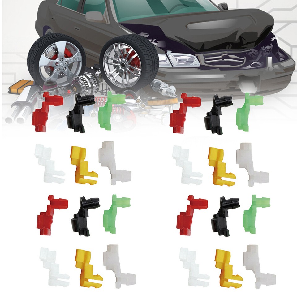 24pcs Car Nylon Rivets Door Lock Rod Clips 5mm Rod Size Push Clip