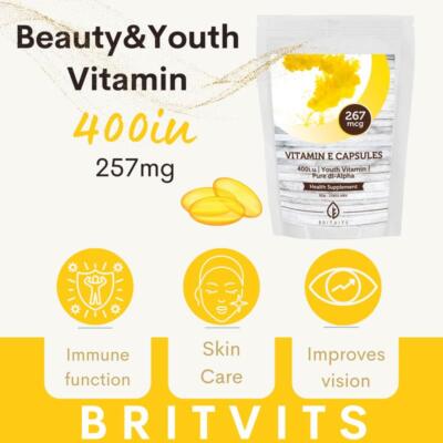 Vitamin E 267 mg 400iu 60 Kapseln Nahrungsergänzungsmittel BRITVITS
