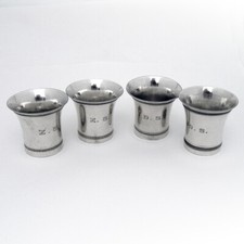 Spanish Antique Silver 4 Shot Cups Set Mono DS ZS Later Inscription