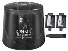 ZMOL Small Battery Operated Electric Pencil Sharpener with 2 extra Spare Blades