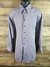 J. Ferrar Button Up Purple 16 1/2 32/33 Large Chest 48" Length 29" Flawed C Pics