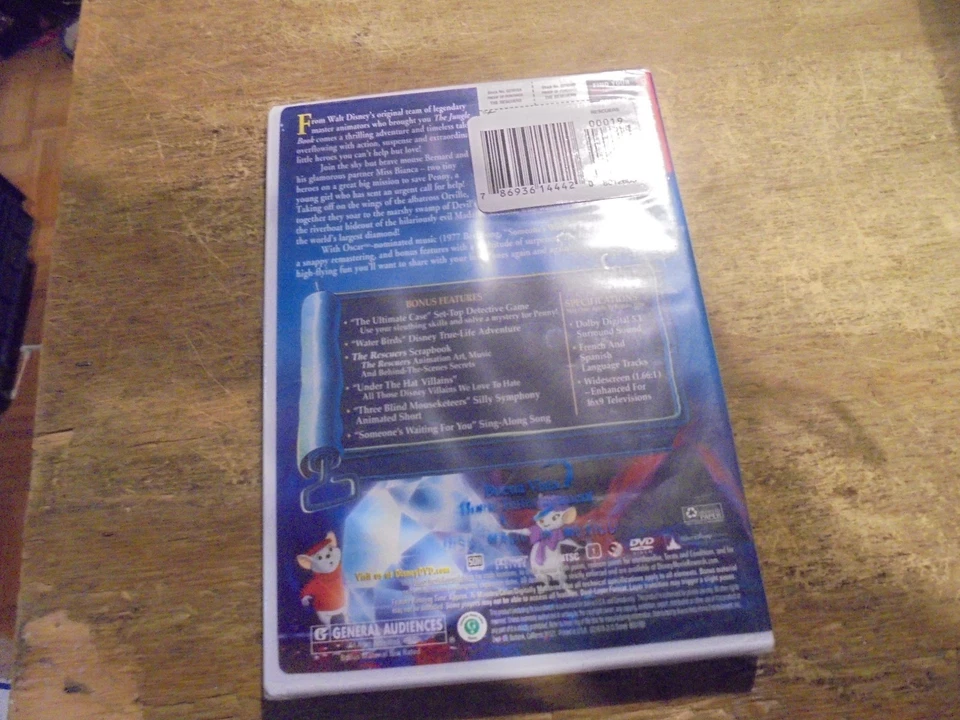 The Rescuers DVD 2003 Disney Animation New Sealed - Image 2 of 3