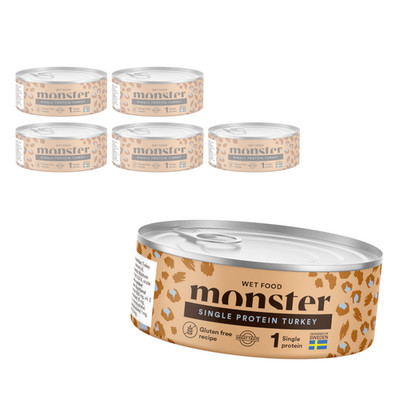 Monster Cat Adult Single Turkey 6x100g Monoprotein-Nassfutter für erwachsene