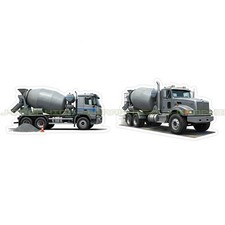 Cement Truck Vinyl Decal Sticker Construction Concrete 2 Pack D