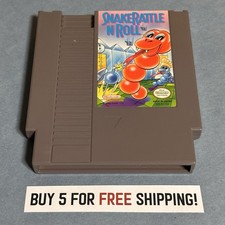 Snake Rattle n Roll for Nintendo NES - Cartridge & Manual, Tested/Works (1985)