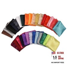 30 Pack Pocket Squares for Men, Solid Color Satin Handkerchiefs for Men,