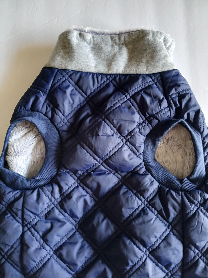 Tails & Noses Holiday Puffer Dog Coat XL Quilted Faux Fur Lined Jacket Warm Vest - Image 3 of 4