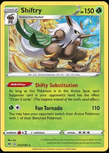 Shiftry - 012/185 - Rare (Lp) Vivid Voltage - Grass Pokémon