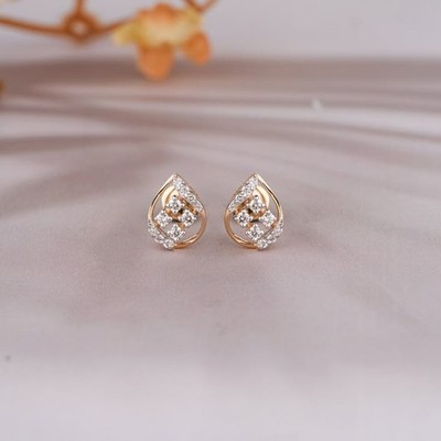 2.11 Ct Round Cut Simulated Diamond Lovely Stud Earrings 14k Yellow Gold Plated