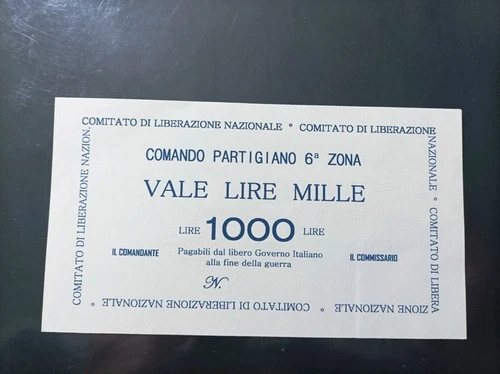 Buono Da 1000 Lire Comando Partigiani Fascismo Liberazione Nazionale Non Emesso  - Foto 1 di 4