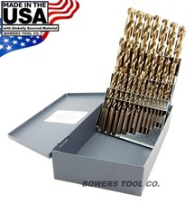 Norseman 29pc COBALT M42 Drill Bit Set 1/16-1/2" Jobber Lengths MADE IN USA D-29