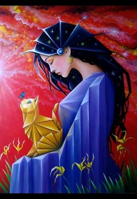 oil on canvas jose verde T El portador de la luz cuban beautiful art 83x62 cm 