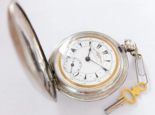 1895 SILVER CASED HUNTER 15 JEWELS POCKET WATCH BILLODES (ZENITH) TURKISH MARKET