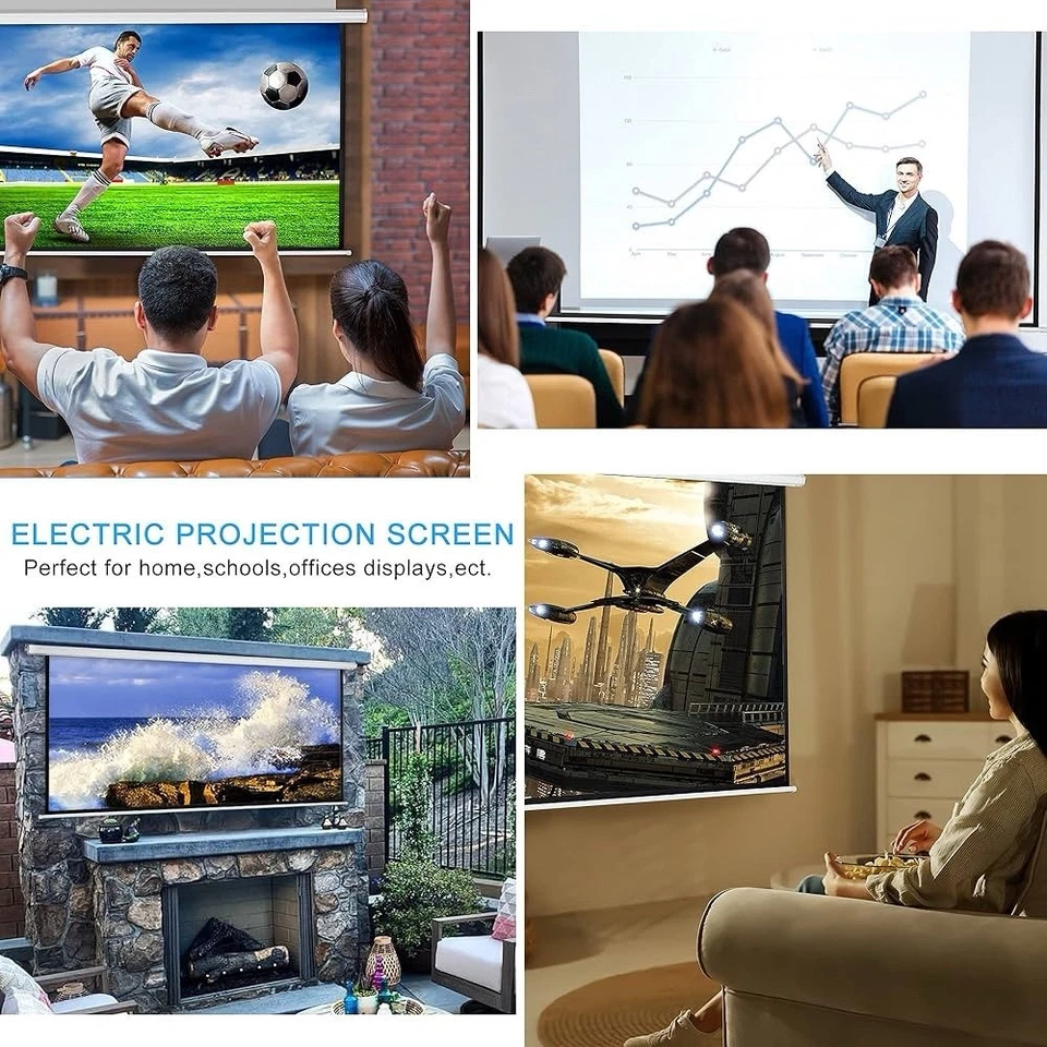120" Motorized Projector Screen Electric Diagonal Automatic Projection 43 HD ... - Image 4 of 4