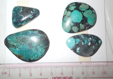 Turquoise Stone Flat Free Form Cabochon 143.5 Carat 4 pieces 28.7 gram Lot B