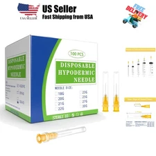25G 0.5 Inch Needle, Disposable Dispensing Lab Supplies,100Pcs Individually S...