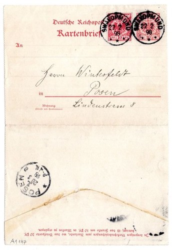 DSWA 1898 REVOLT DOCUMENT With Good Text, As PRECURSOR LETTER (DA1694)