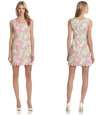 Lilly Pulitzer Nina Dress Size 10 Pretty Pink Tootie Butterfly Floral Scallop