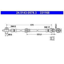 2x Bremsschlauch vorne für VW Tiguan 5N | 24347610