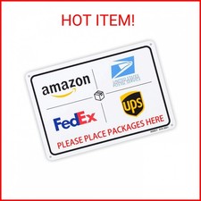 Package Delivery Sign for Outside, Home Box - Metal Aluminum Rust Free - 7" x 9.