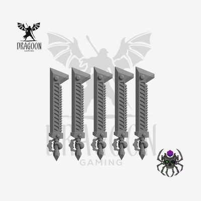 Anime Style L Energy Sword (x5, 43mm tall) - 28mm Scale 40k & AoS kompatibel
