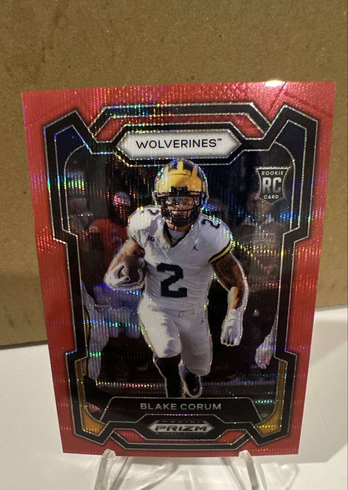 2024 Panini Prizm Draft Picks - Blake Corum #128 Ruby Wave Prizm (RC)