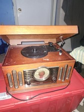 Crosley Brown Wood Finish Record Player Turntable with Built-In Speakers