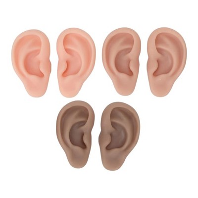 6Pair 3D Silicone Ear Piercing Model Multipurpose Piercing Practice Teaching Aid