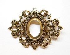 6 of 25x18mm Antique Gold Ornamental Hearts B...