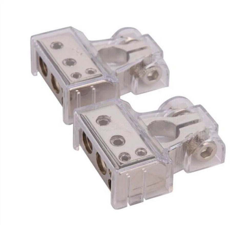 2Pcs Car Vehicle Metal Battery Terminal Clamp Connector Kit For 2 4 8 Gauge Foto 4 de 4