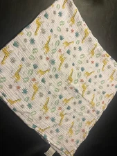 Aden & Anais Giraffe Print  Baby Infant Muslin Swaddle Blanket EUC