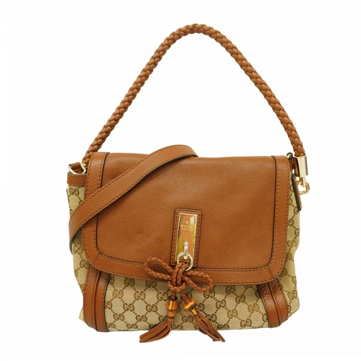 Sac à bandoulière GUCCI GG toile bambou 282301 toile or quincaillerie 550536